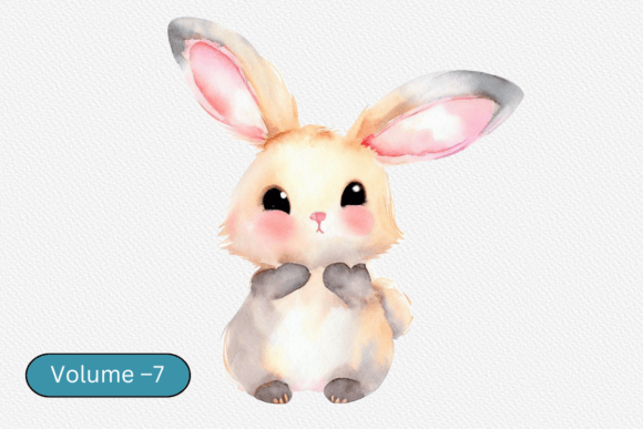 Download Watercolor Cute Bunny Clipart Volume –7 - Bunny clipart Collection
