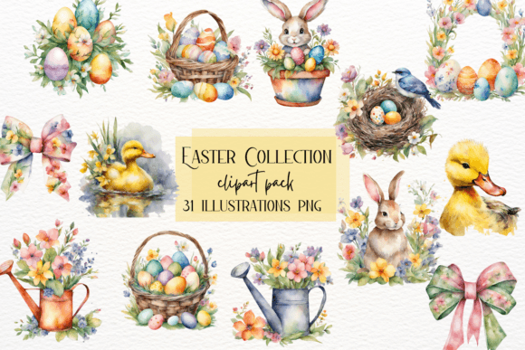 Download Watercolor Easter Bunny Clipart, Spring - Bunny clipart Collection