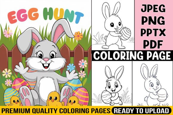 Download Easter Egg Hunt Coloring Pages for Kids - Premium Resources