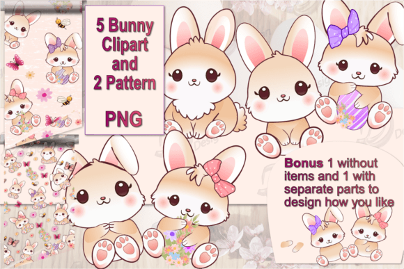 Download Cute Easter Bunny Clipart and Pattern - Bunny clipart Collection