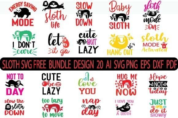 Download SLOTH SVG DESIGN FREE BUNDLE - Svg design Collection