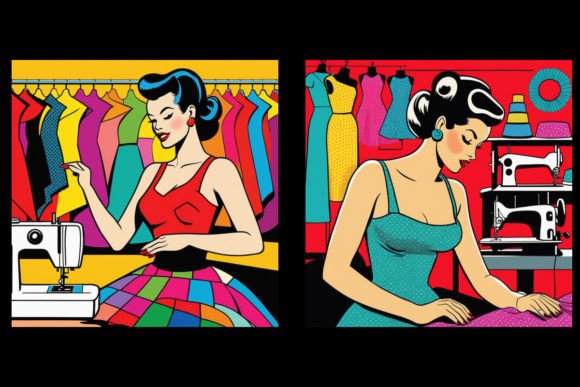 Download Pop Art Sewing Graphics Set 4 - Premium Resources