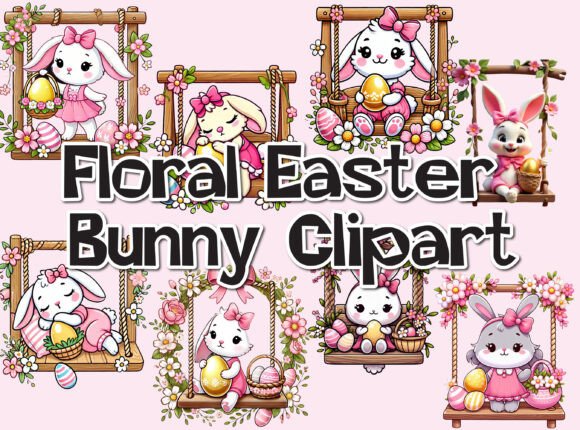 Download Floral Easter Bunny Clipart - Bunny clipart Collection
